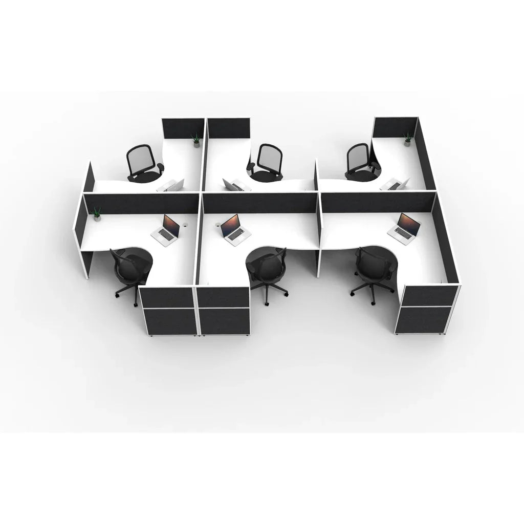 Sparx 6 Person 'F' Configuration - Screen Hung Tops - Black/White